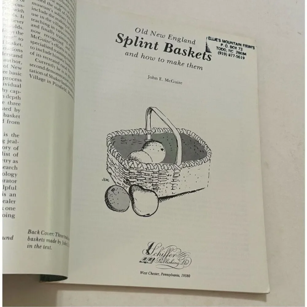 Old New England Splint Baskets  by John E. McGuire  1985